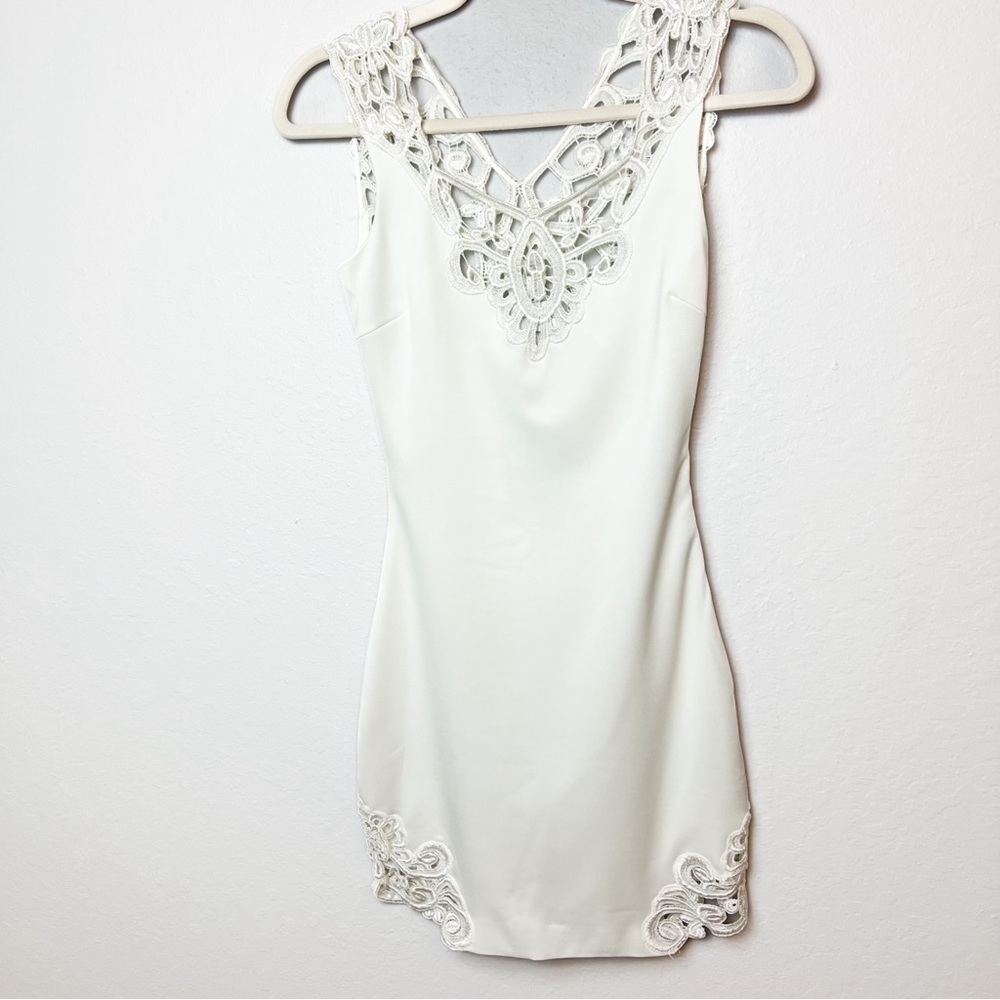 REVOLVE BRAND DRESS THE POPULATION Pearl White Cocktail Mini Dress Size XS